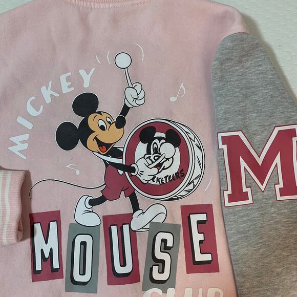 Disney Mickey Mouse Pink Varsity Letterman Jacket Size Large - Picture 2 of 8